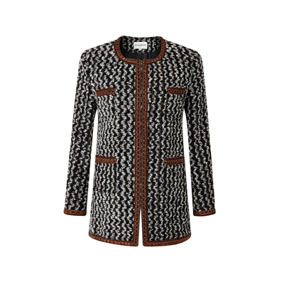 DIANAVEVINA复古咖色水波纹外套