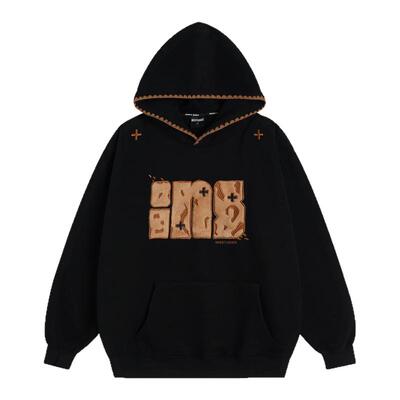 INSstudios豹纹贴布绣连帽卫衣