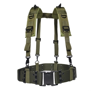 军迷cos战术背负系统多功能户外腰带H型双肩带胸挂带y形特工背带X