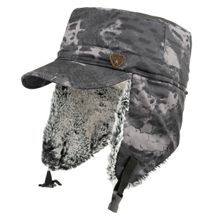 迷彩帽子男冬季加绒加厚平顶帽男帽东北保暖护耳防寒帽男款雷锋帽