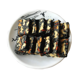 现做不加糖黑芝麻核桃糕纯手工零食阿胶营养糕点红枣枸杞软糯老人