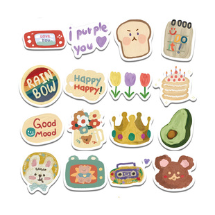 韩系韩国ins贴纸装饰小图案涂鸦手账手帐贴画卡通可爱diy防水杯帖