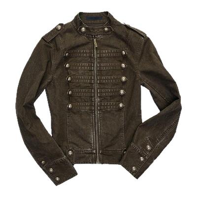 【方智玟同款】1JINN STUDIO宫廷拿破仑双排扣做旧夹克女立领短款