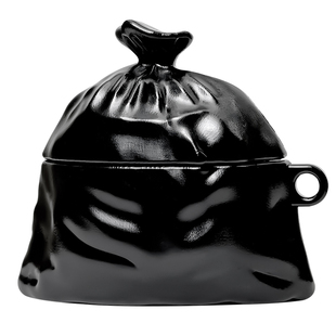 趣味黑色垃圾袋适用airpodspro2耳机壳airpods4保护套四代降噪苹果蓝牙耳机壳ipods2代外壳3充电盒耐脏个性三