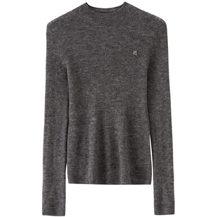 【山羊绒】BANANA BABY2025年冬季新款绵羊毛半高领打底针织衫女