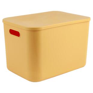 收纳盒桌面带盖塑料杂物盒子家用办公室长方形收纳筐储物盒整理箱