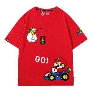 马里奥赛车Mario Kart超级马力欧路易吉短袖T恤衫男女学生半袖体