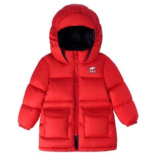 艾可休儿童羽绒服连帽新款宝宝加厚中长款外套男童女童羽绒冬装