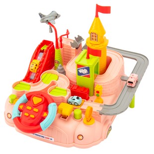 俞氏兴汽车大冒险儿童益智趣味闯关玩具方向盘手动控制竞技轨道车