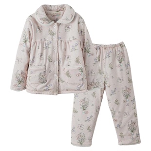 女童夹棉棉袄套装空气棉睡衣儿童秋冬里层纯棉加厚女孩大童家居服