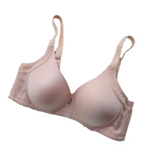 2件包邮 热销舒适无钢圈薄杯定型透气光面三排扣纯色简约文胸内衣