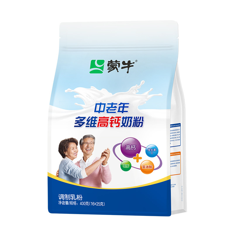 蒙牛中老年奶粉400g乐享装成人中老年高钙营养早餐牛奶粉节日送礼