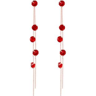 流苏长款水晶耳钉韩国气质长耳线简约个性耳饰品S925银防过敏耳坠