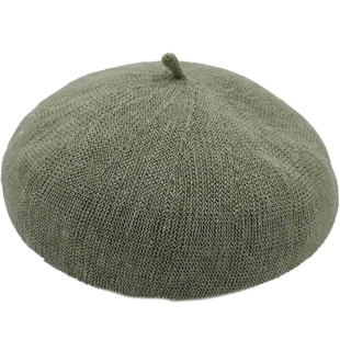 Lion~3月的狮子 自留透气舒适日本亚麻质贝雷帽春夏针织蓓蕾帽女