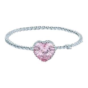 srrmhyn少女粉色爱心戒指女ins心形锆石细指环小众设计感开口食指