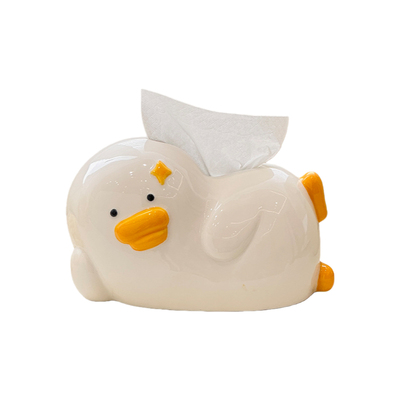 可爱悠闲鸭创意纸巾盒客厅轻奢高档高级感抽纸盒茶几桌面餐巾纸盒