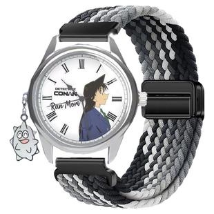 适用麦和名侦探柯南手表盲盒表带毛利兰磁吸编织透气男女款腕带