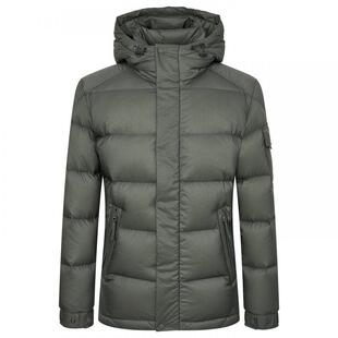 报喜鸟冬季新款男士时尚休闲白鸭绒羽绒连帽厚款面包服上衣男外套