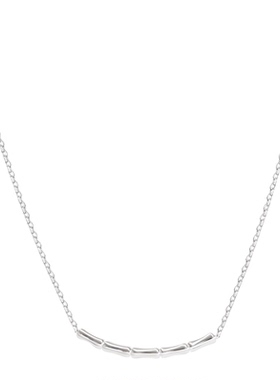 S925纯银竹节项链女小众设计感