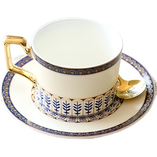 咖啡杯碟套装高档精致英式下午茶茶具骨瓷杯碟勺套装陶瓷轻奢