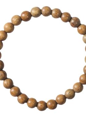 天然绿檀木手串男女款文玩佛珠念珠檀香木质手饰品配珠散珠新中式