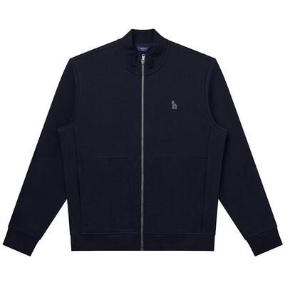 【易打理液氨】Hazzys哈吉斯男士春秋季立领休闲通勤拉链针织外套