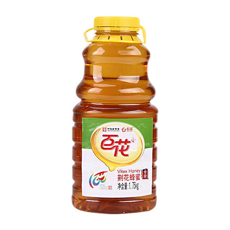 中华老字号 百花1750克*2瓶荆花荆条蜂蜜百花蜜土蜂蜜纯蜜官方