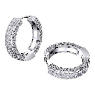 邓为王嘉尔同款镶满钻高级感男士耳环纯银2025年春夏痞帅耳钉耳扣