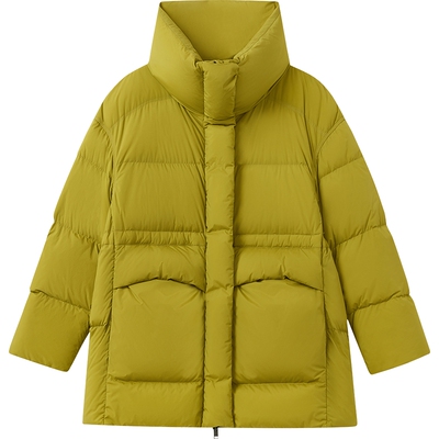 播商场同款宽松立领短款龟背鹅绒服女冬新款羽绒外套BDS4RD3583