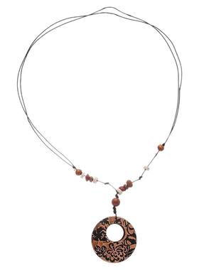 国风禅意图腾圆形吊坠项链女复古