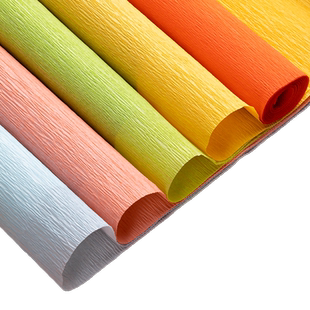 彩色皱纹纸褶皱纸手揉玫瑰花康乃馨制作diy手工材料纸加厚卷边纸