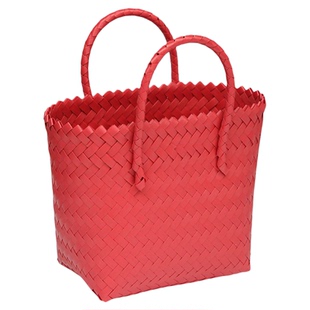 喜庆红色编织手提篮结婚伴手礼篮生日礼物包装乔迁回礼收纳篮子