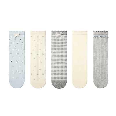 primeet派米芭蕾风蝴蝶结中筒袜