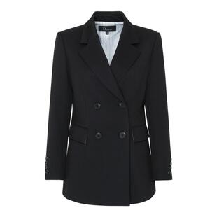 IDPAN极简西装外套女新款黑色休闲修身显瘦职业设计感羊毛西服薄