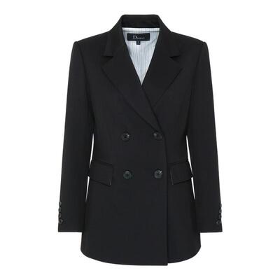 IDPAN极简西装外套女新款黑色休闲修身显瘦职业设计感羊毛西服薄