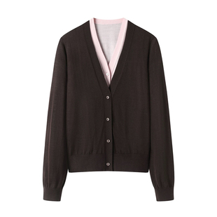 v领针织开衫外套女士2026新款春秋季薄款毛衣两件套背心套装上衣