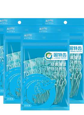 固特齿护理圆线牙线棒直柄500支