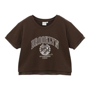 MOUSSY 夏季新品甜酷休闲风蕾丝边印花短袖T恤028HSZ90-1511