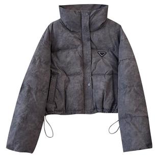 今年流行爆款肯豆风立领高腰短款面包羽绒服女士2025冬季新款外套