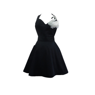 围裙韩版时尚{天鹅湖}原创礼物小黑裙卡通公主女仆美甲餐厅工作服
