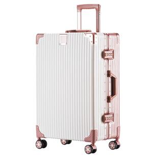 花花公子行李箱新款女铝框24寸拉杆箱男耐用登机密码箱子学生旅行