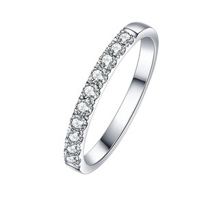 喜钻 排钻戒指18k金天然真钻玫瑰金钻戒钻石戒指彩金钻石排戒