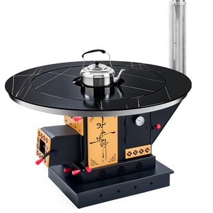 加厚农村烤火炉家用室内无烟柴火炉冬季取暖炉柴煤两用铸铁气化炉