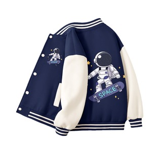 棉致男童春秋款棒球服外套中大童休闲上衣2026新款宇航员儿童衣服