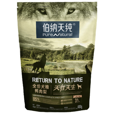 【天猫U先】伯纳天纯原始狩猎高肉冻干犬粮400g全犬期粮