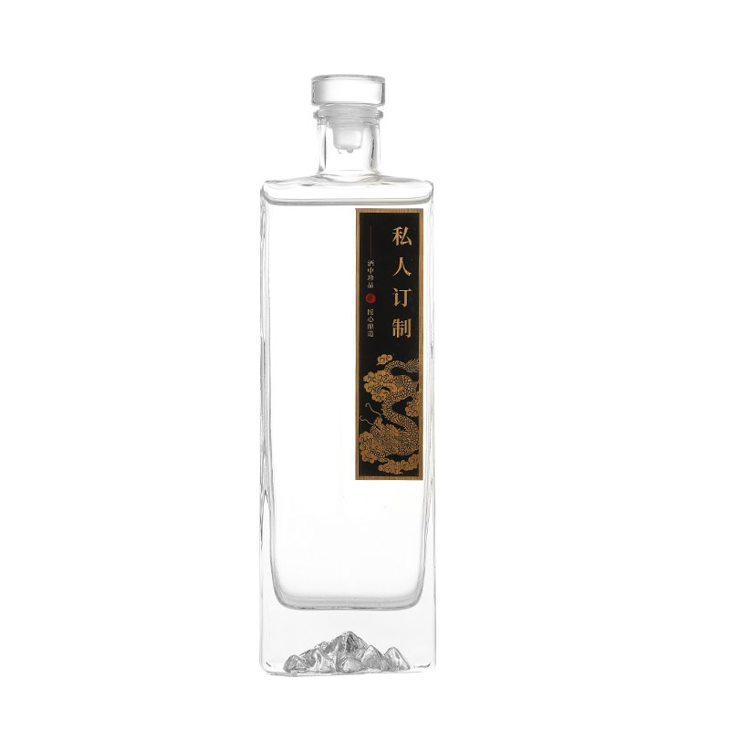 观山玻璃酒瓶一斤装空瓶子高档密密封罐