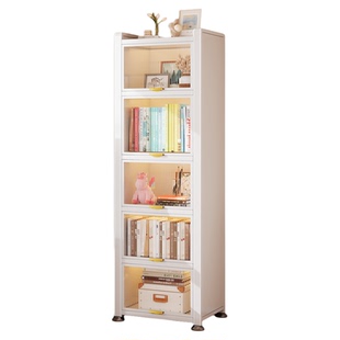 家用窄缝书柜一体靠墙可移动防尘储物柜书架儿童学生收纳柜置物架