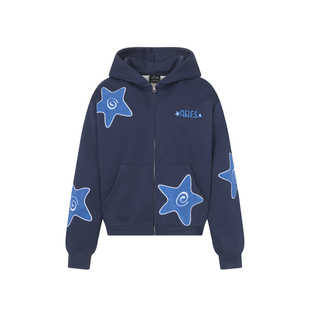 VIGB （原创正品卡通星星刺绣）美式复古连帽卫衣男女设计感外套