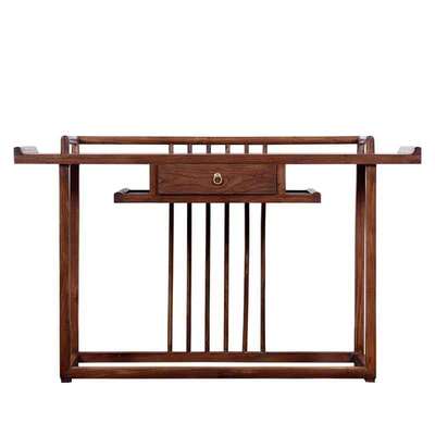 老榆木案新禅意带抽屉平头玄关桌