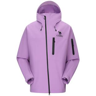 骆驼绝绝紫冲锋衣男女款防风防水单层外套亮色户外旅游徒步登山服